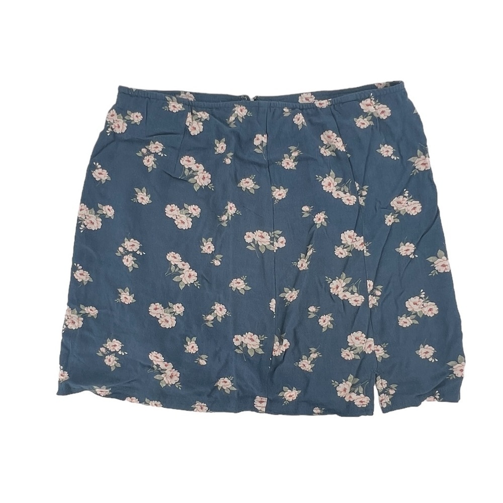 NWT American Eagle Outfitters Blue Pink Floral Pleated Mini Skirt Size M Womens